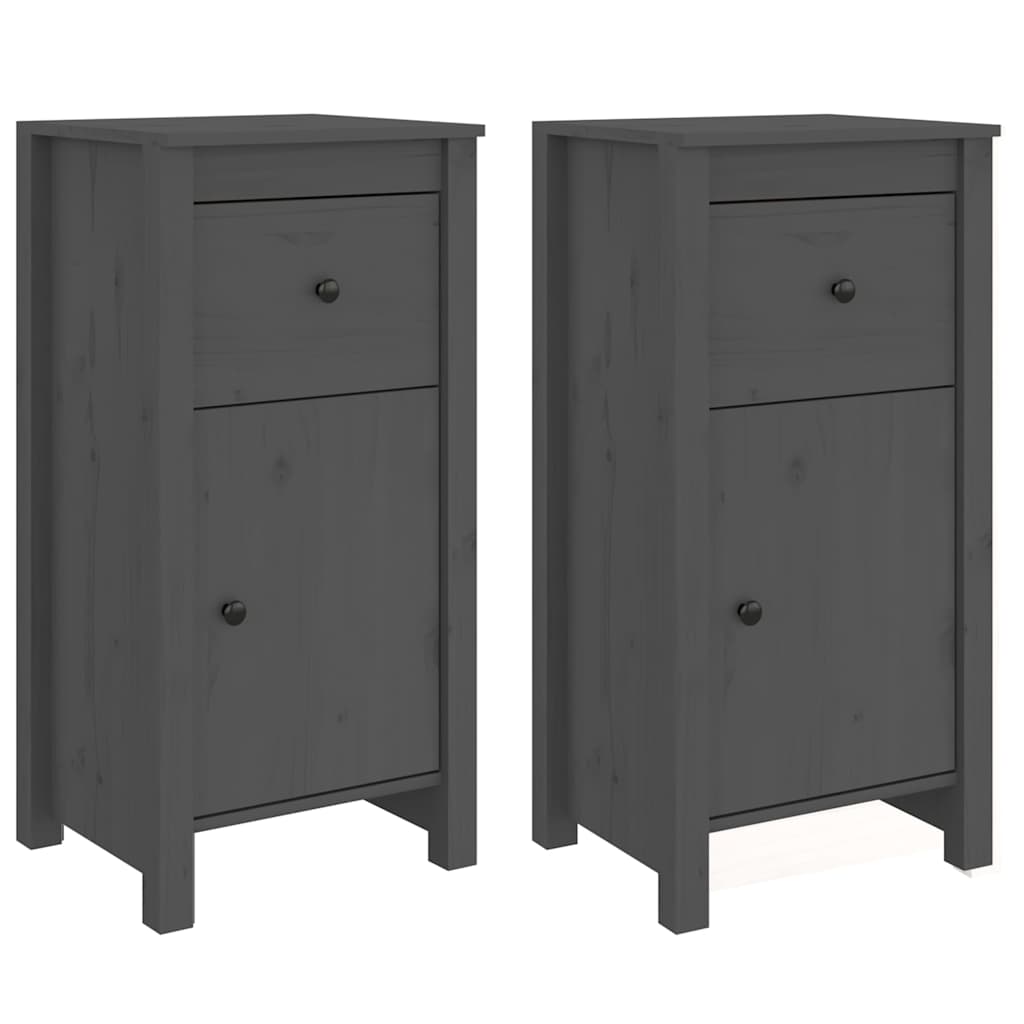 Komode 2 kom sive 40x35x80 cm od masivne borovine