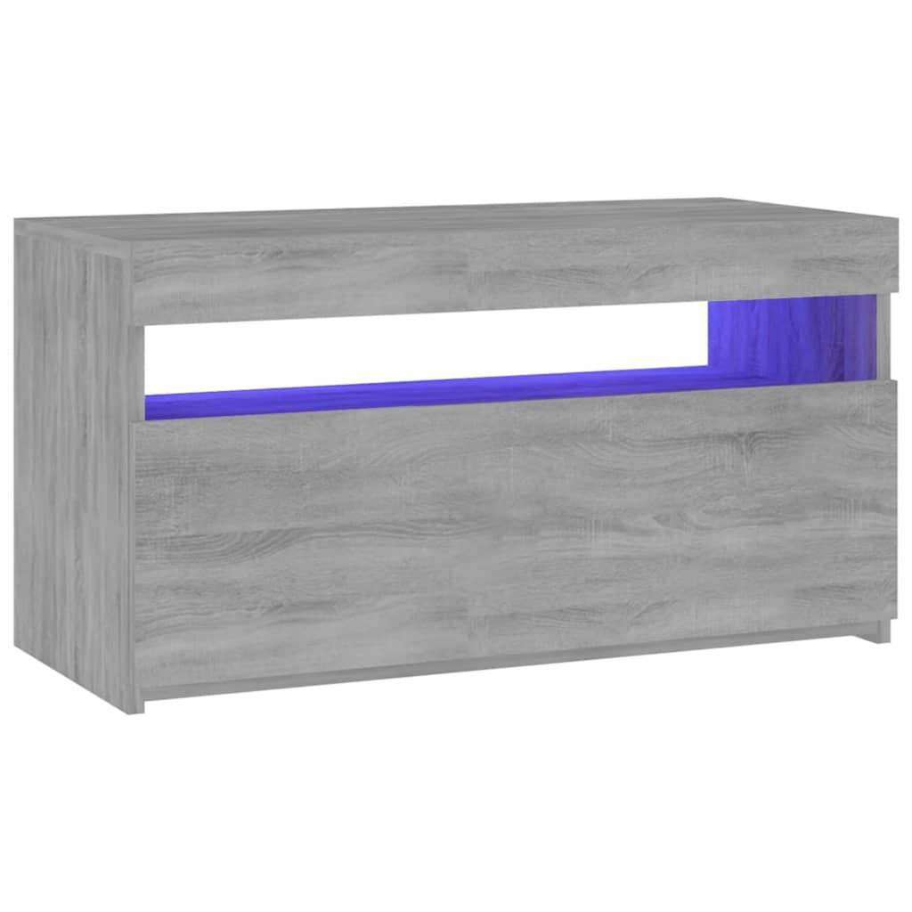 TV ormarić s LED svjetlima siva boja hrasta 75 x 35 x 40 cm