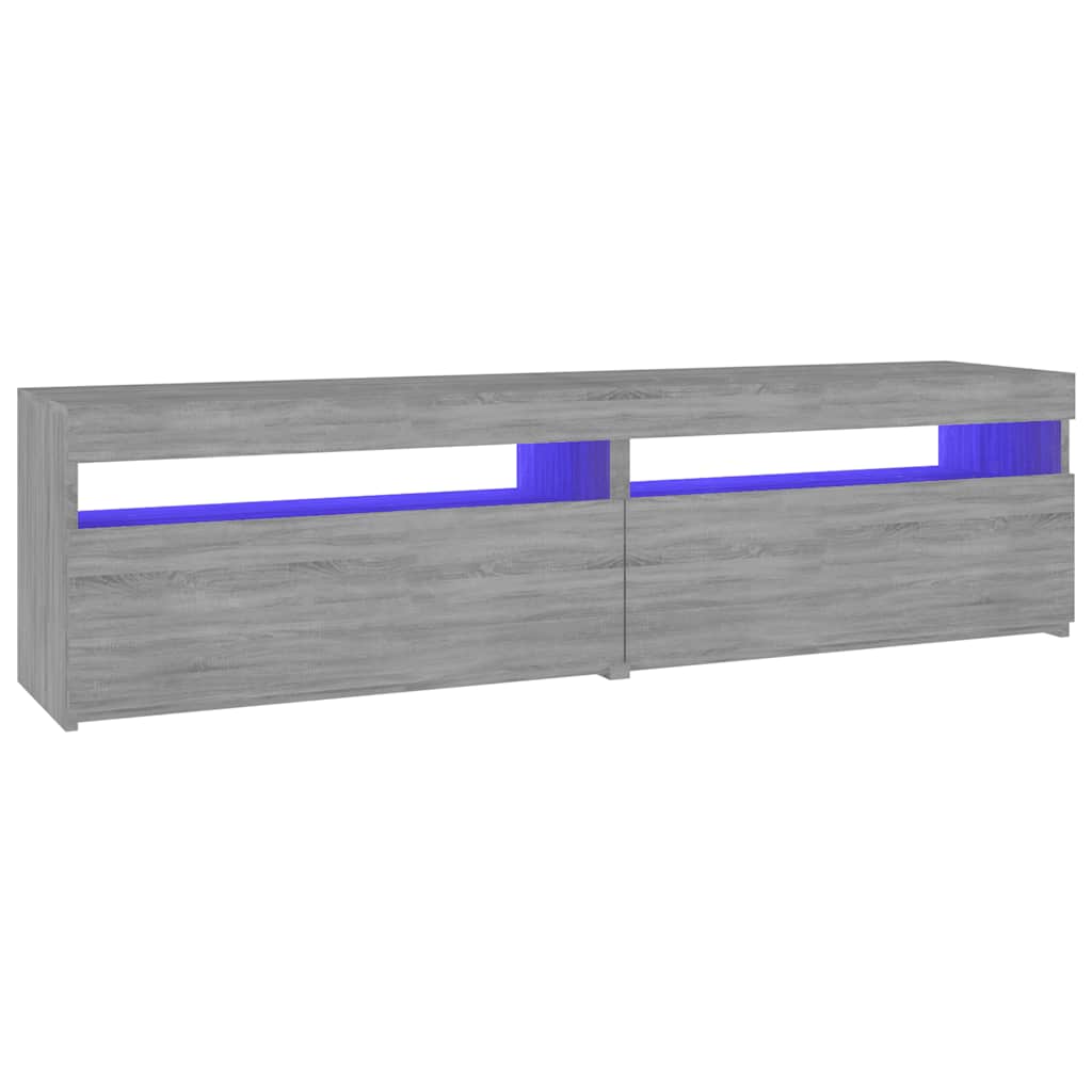 TV ormarić s LED svjetlima 2 kom siva boja hrasta 75x35x40 cm