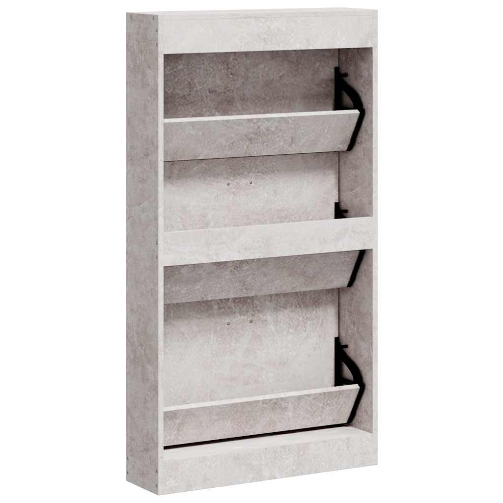 Ormarić za cipele boja betona 59x17x108 cm konstruirano drvo