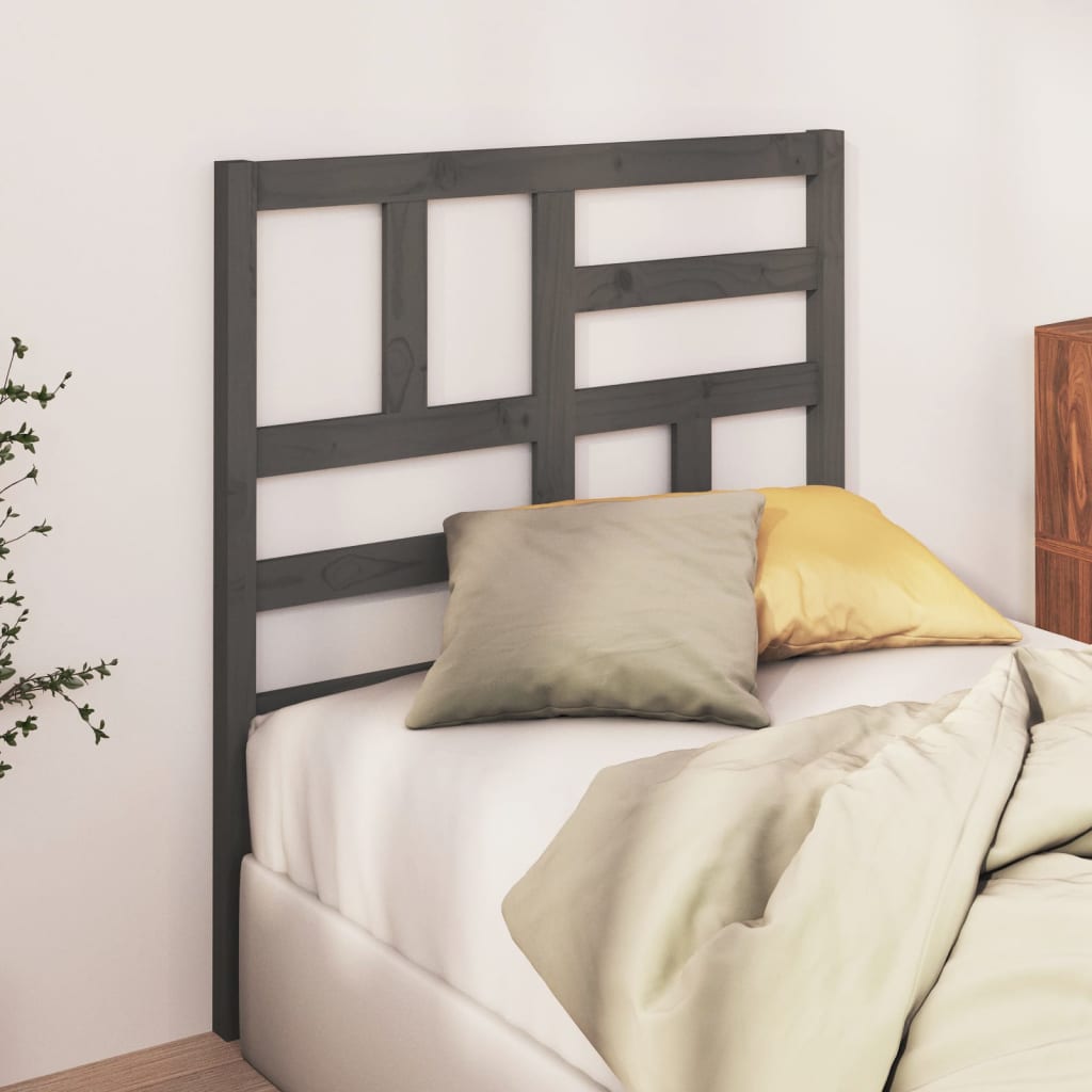 Uzglavlje za krevet sivo 81 x 4 x 104 cm od masivne borovine