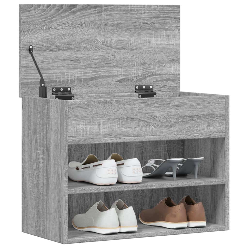 Klupa za cipele boja sivog hrasta 60x30x45 cm konstruirano drvo