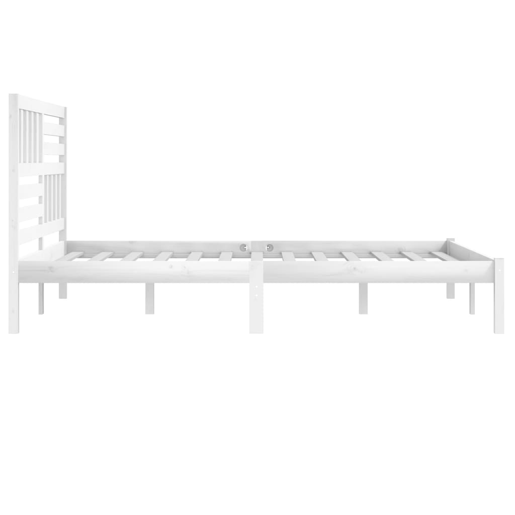 Okvir za krevet od masivne borovine bijeli 200 x 200 cm