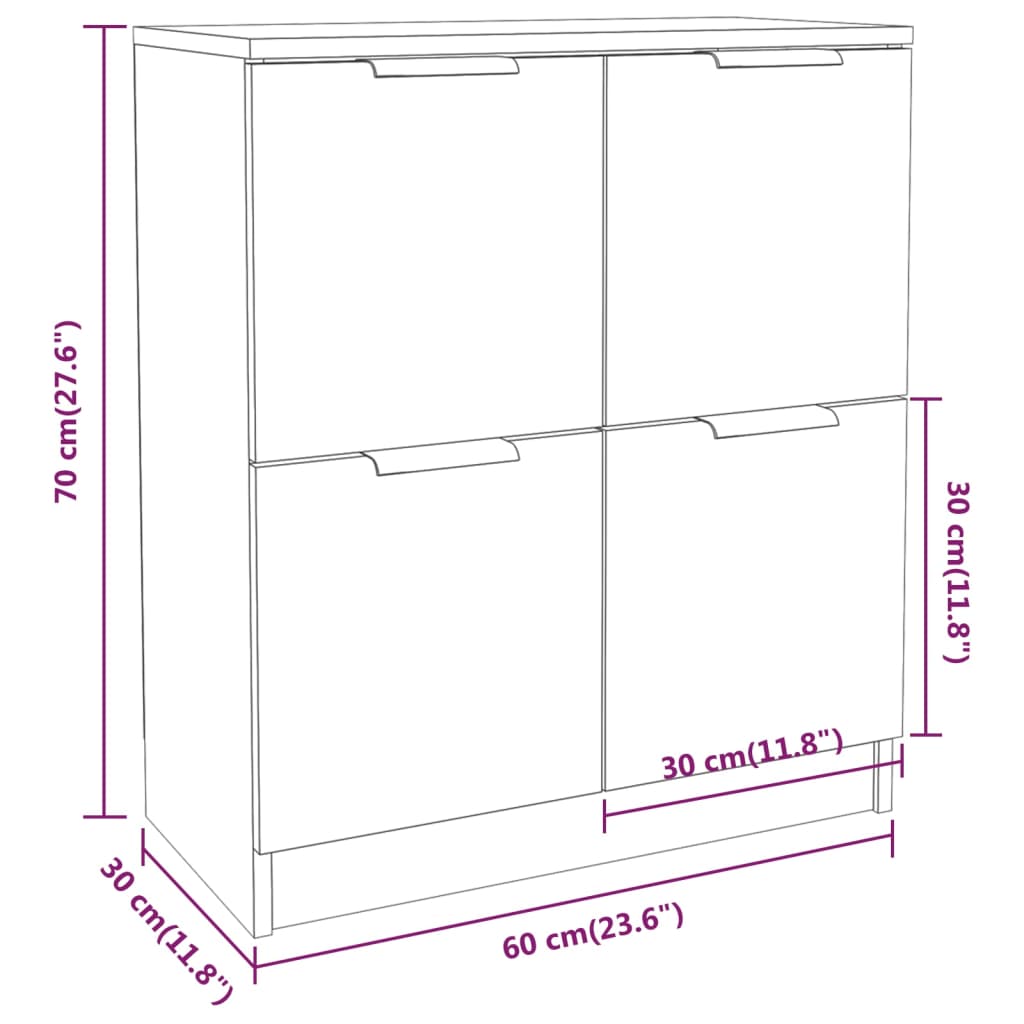 Komoda boja hrasta smeđi 60 x 30 x 70 cm od konstruiranog drva