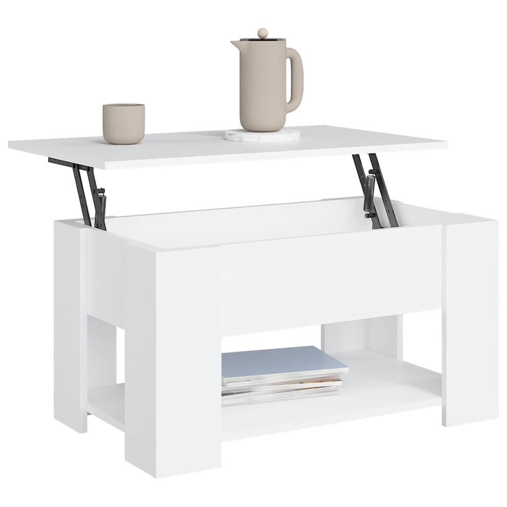 Stolić za kavu bijeli 79 x 49 x 41 cm od konstruiranog drva