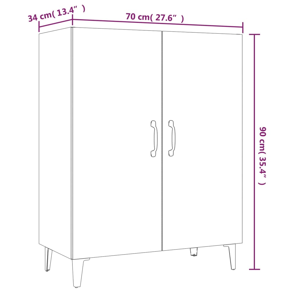 Komoda boja siva sonome 70x34x90 cm od konstruiranog drva