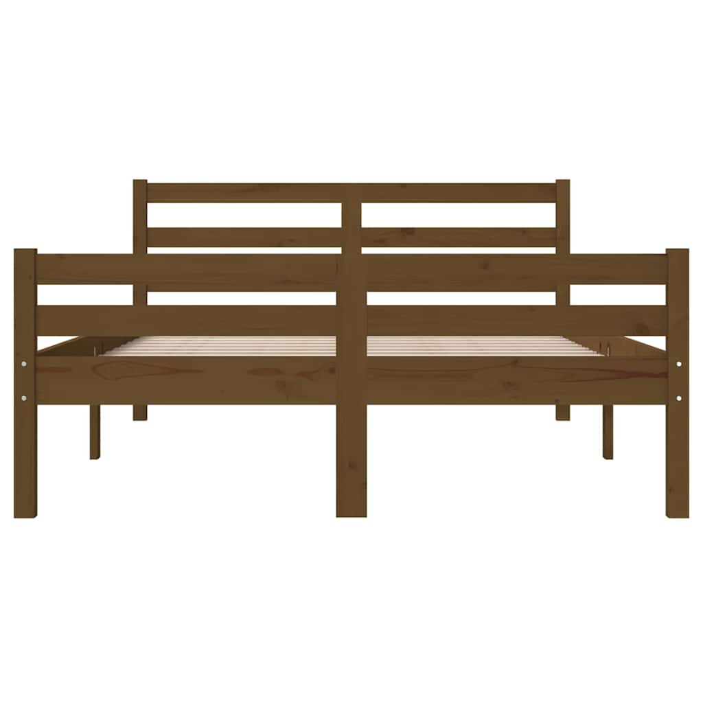 Okvir za krevet od masivnog drva smeđa boja meda 140 x 190 cm