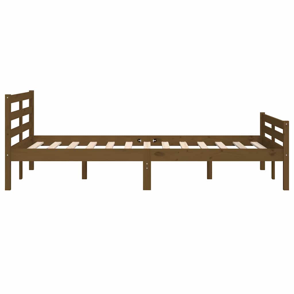 Okvir za krevet od masivnog drva smeđa boja meda 140 x 190 cm