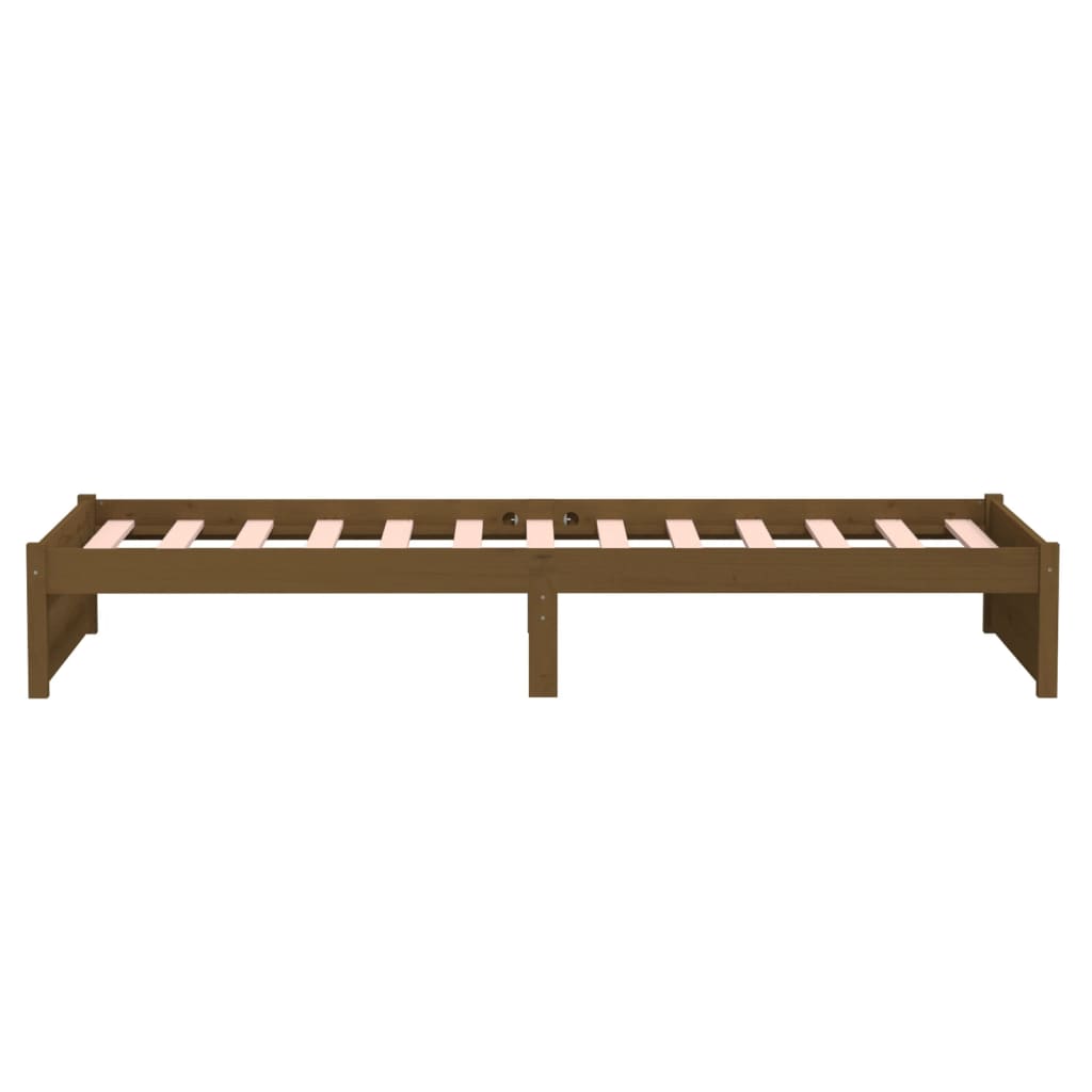 Okvir za krevet boja meda od masivnog drva 90 x 190 cm mali