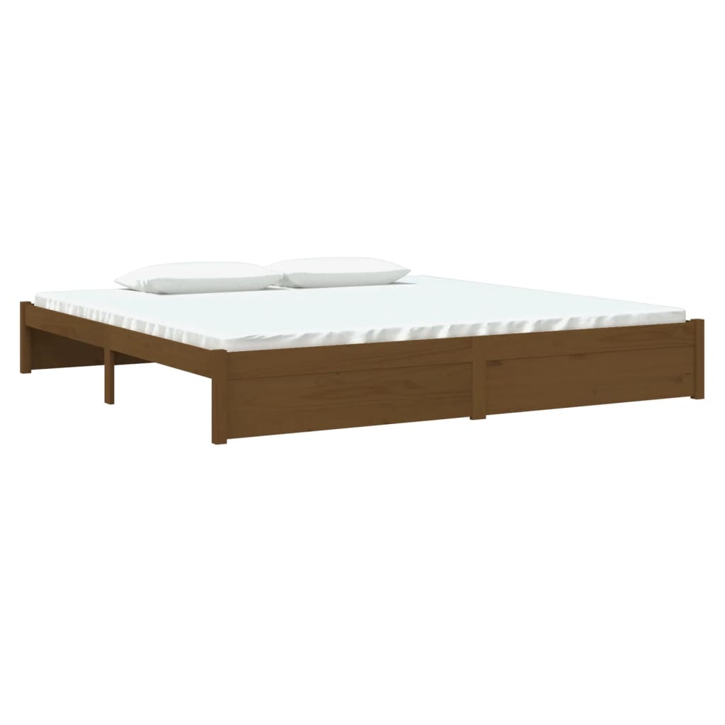 Okvir za krevet od masivnog drva smeđa boja meda 200 x 200 cm