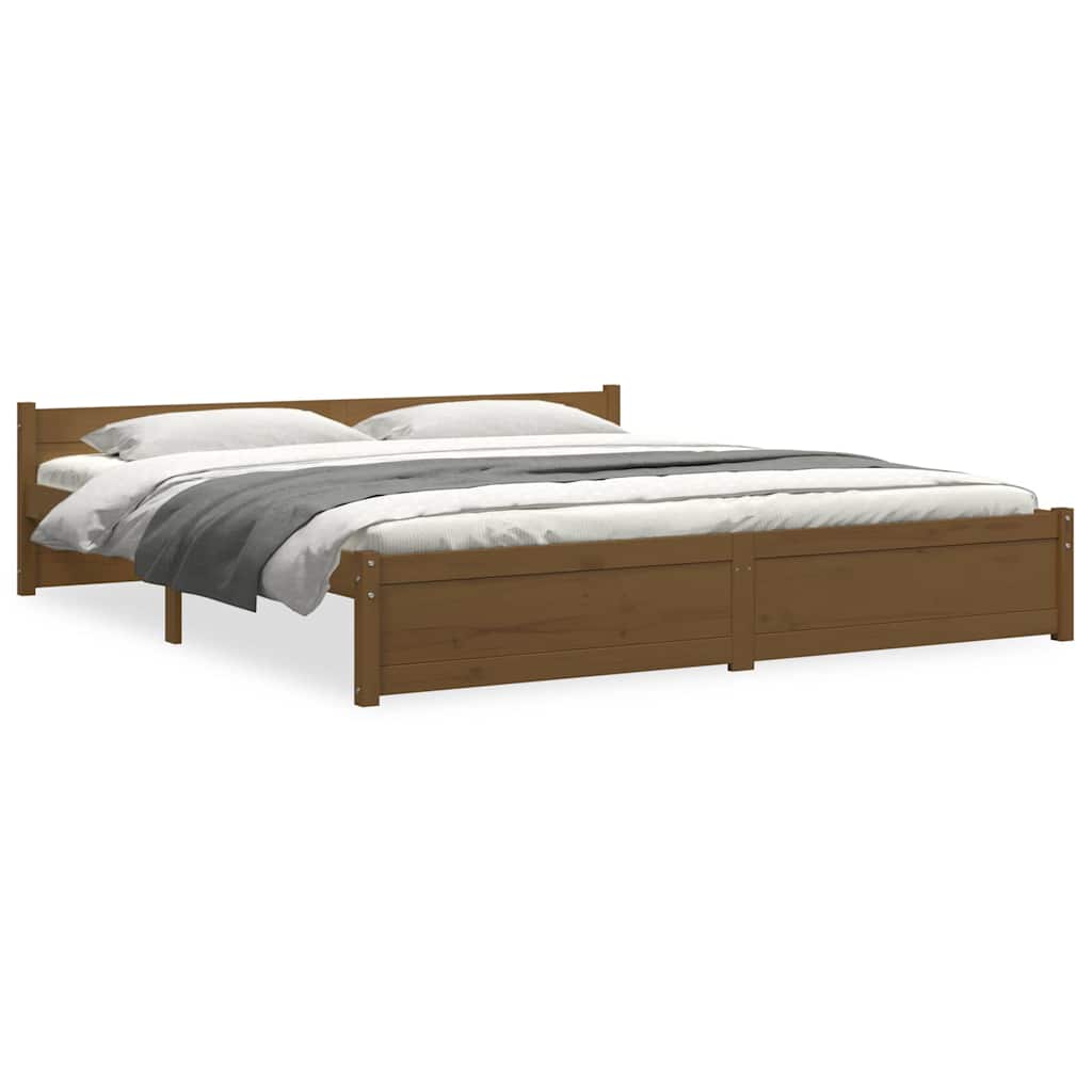 Okvir za krevet od masivnog drva smeđa boja meda 200 x 200 cm