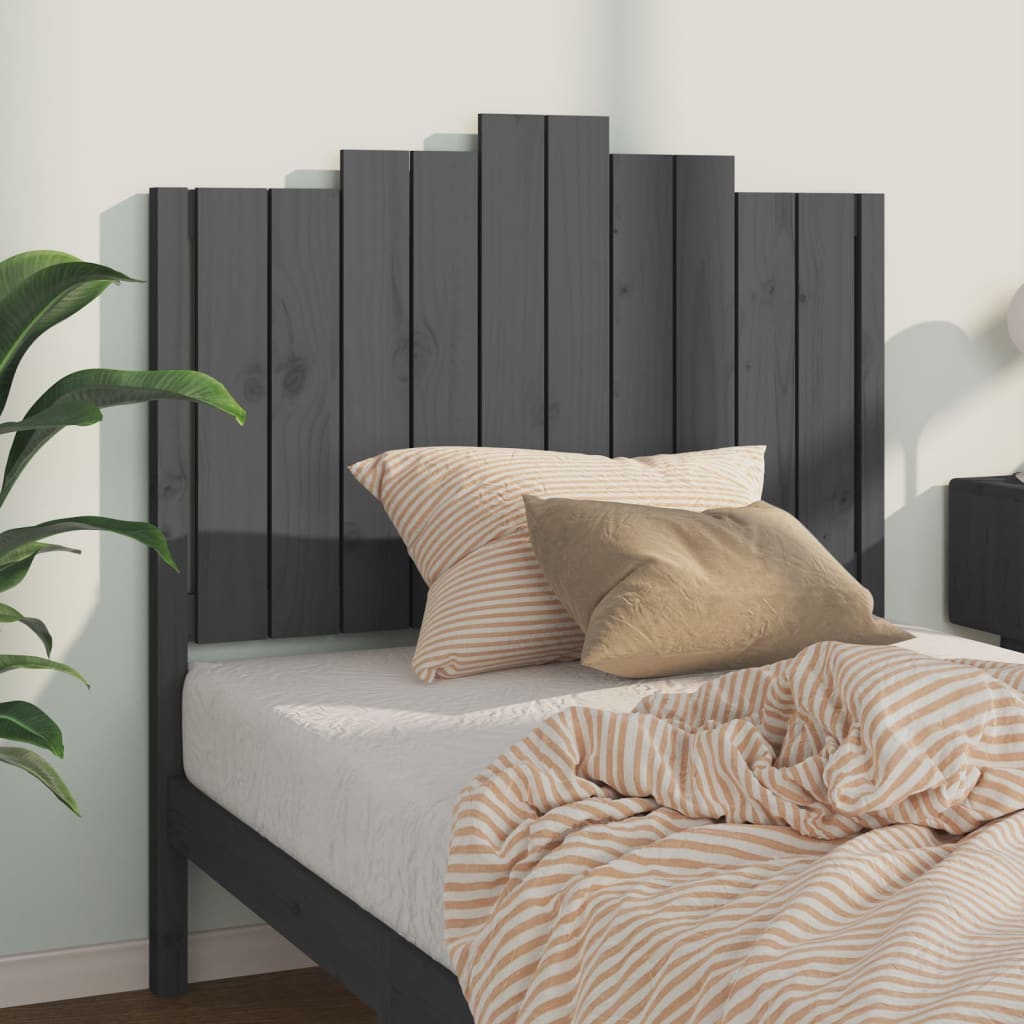 Uzglavlje za krevet sivo 106 x 4 x 110 cm od masivne borovine