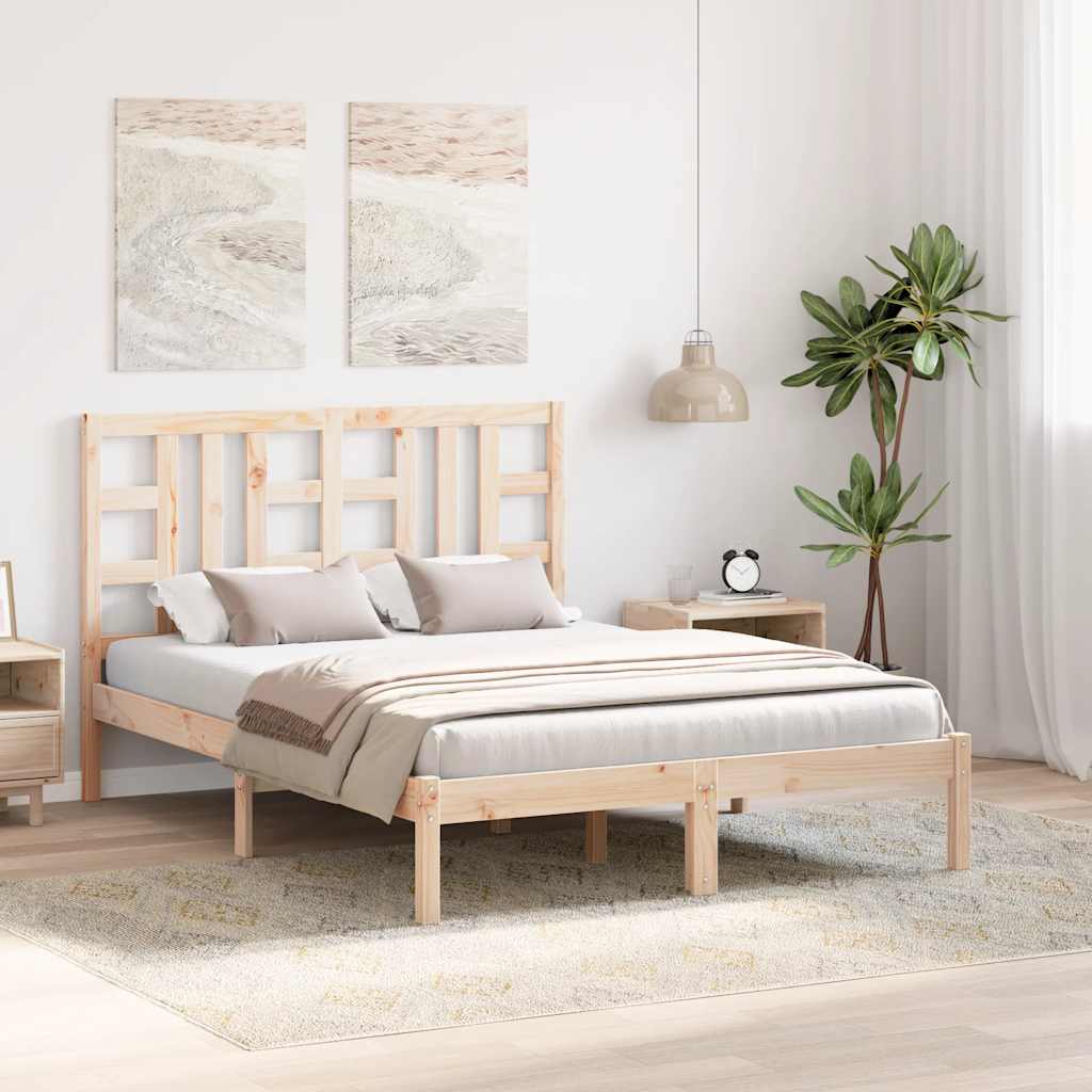 Okvir za krevet od masivnog drva 135 x 190 cm bračni