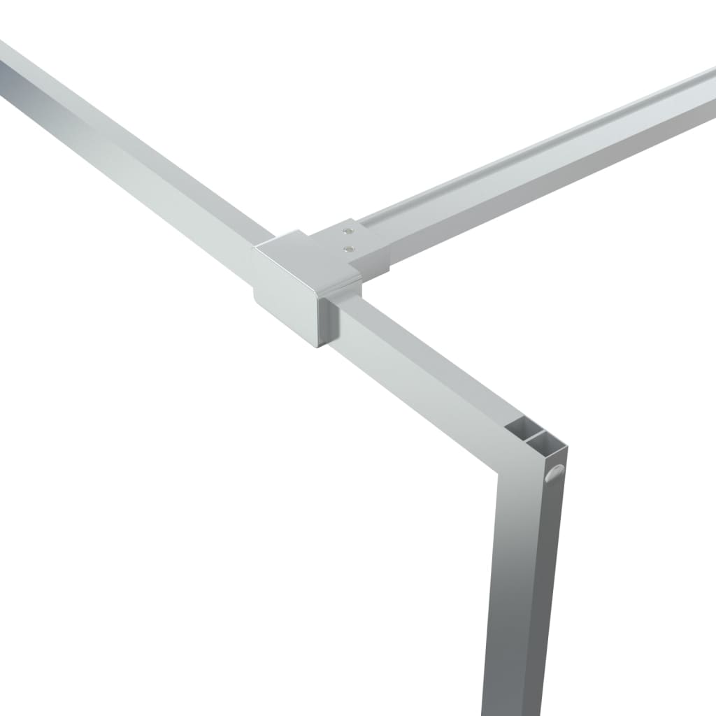 Pregrada za tuš srebrna 140 x 195 cm s prozirnim staklom ESG