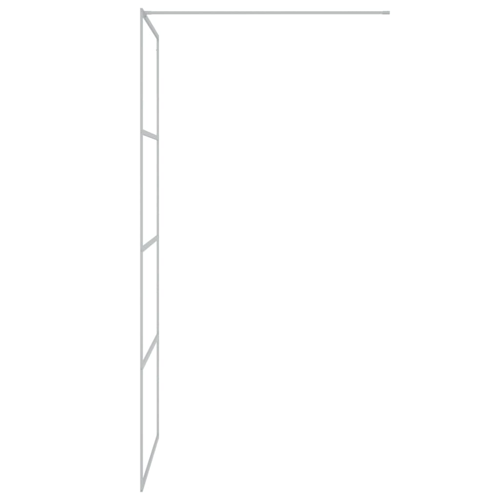 Pregrada za tuš srebrna 90 x 195 cm s prozirnim staklom ESG