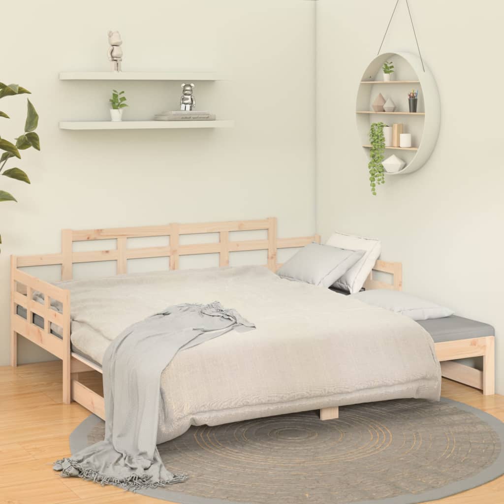 Dnevni ležaj na izvlačenje od masivne borovine 2 x (80x200) cm