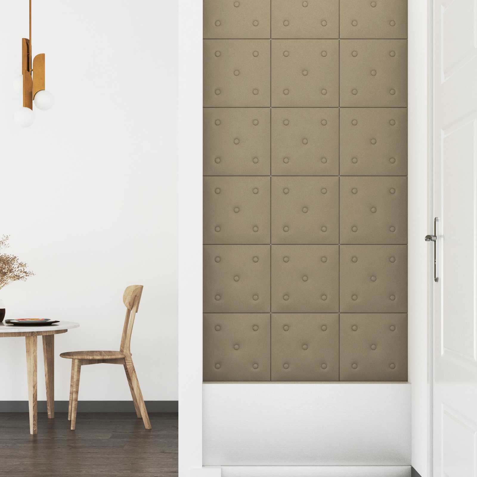 Zidna uzglavlja 12 pcs Boja cappuccina 30 x 30 cm Lažna koža