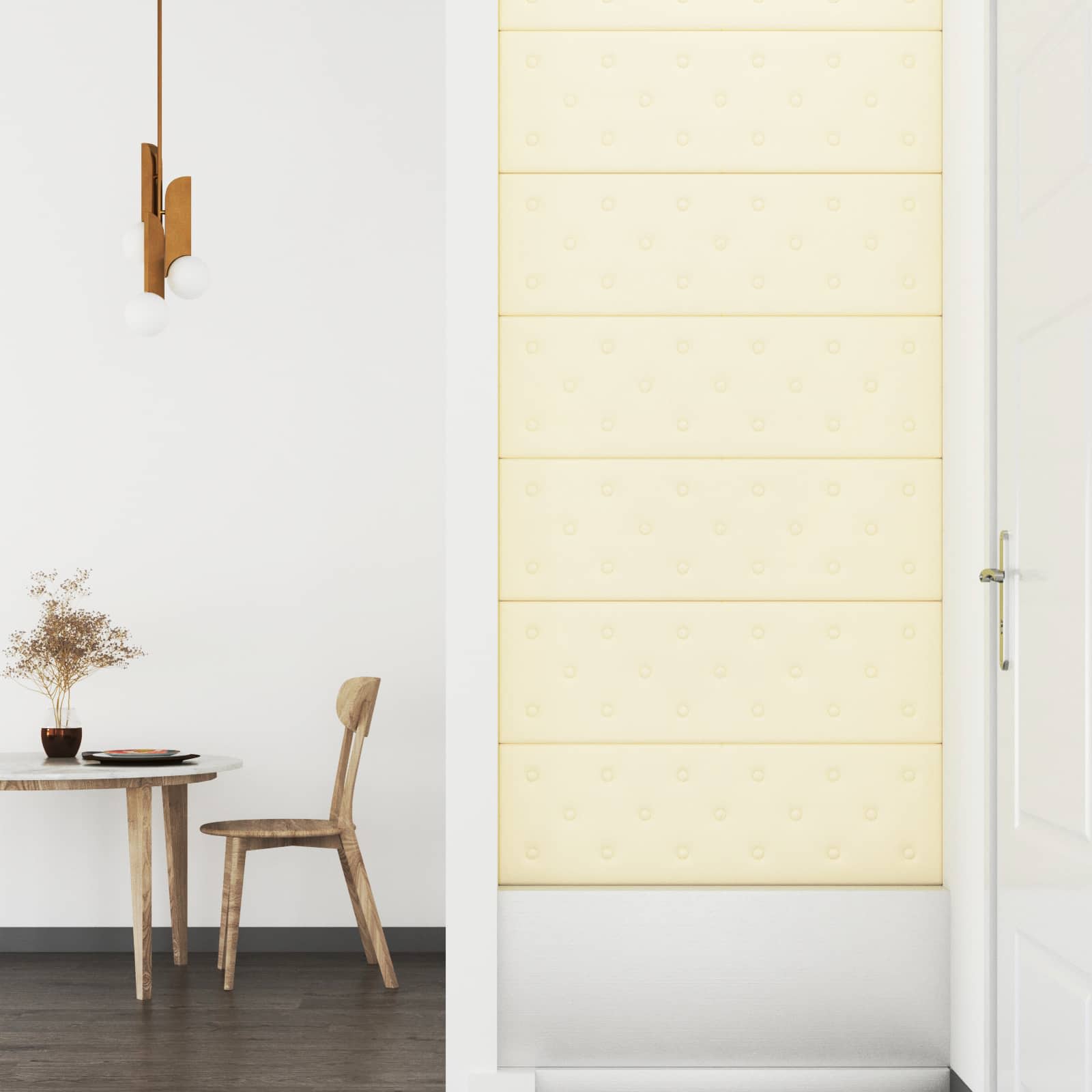 Zidna uzglavlja 12 pcs Krema 90 x 30 cm Lažna koža