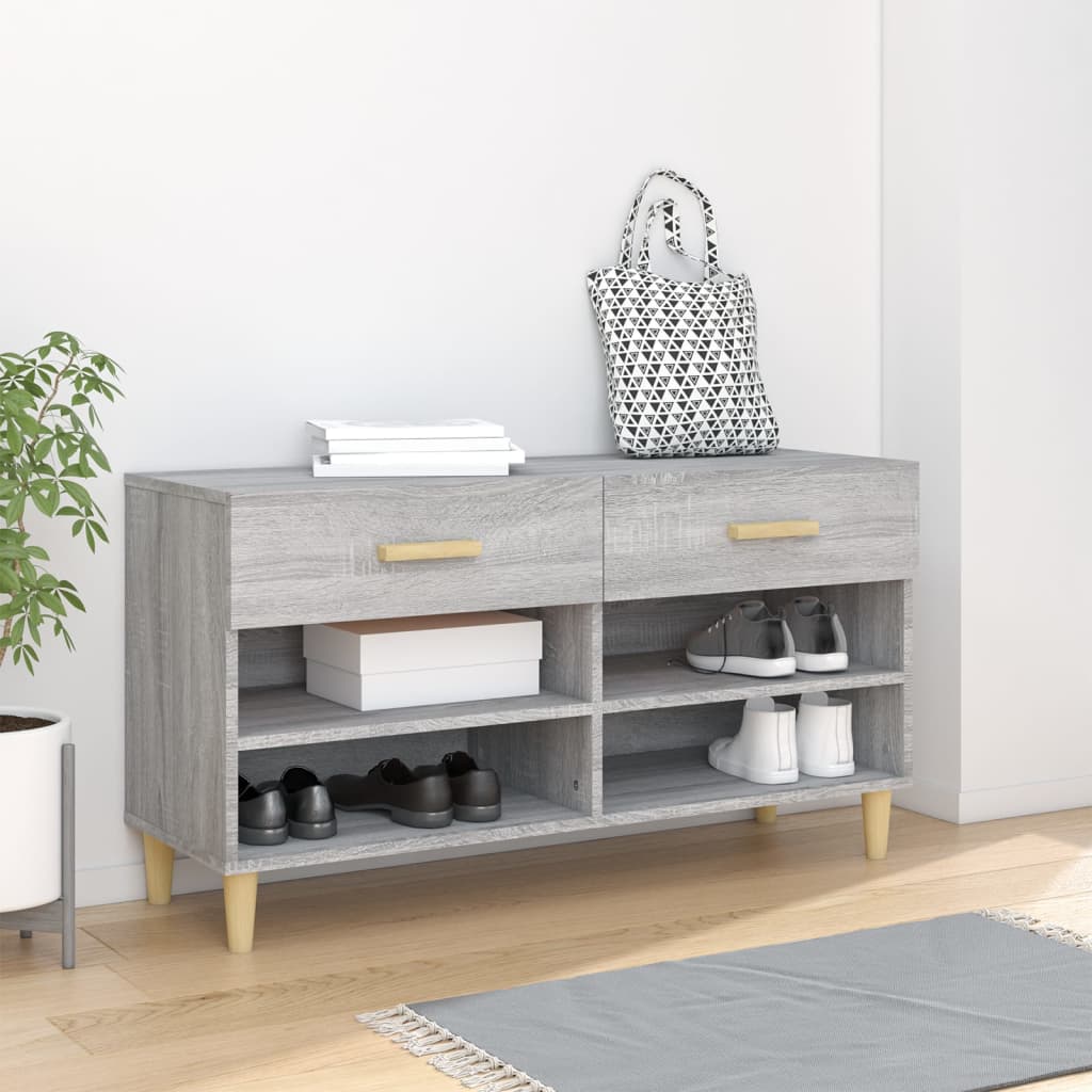 Ormarić za cipele sivi hrast 102 x 35 x 55 cm konstruirano drvo