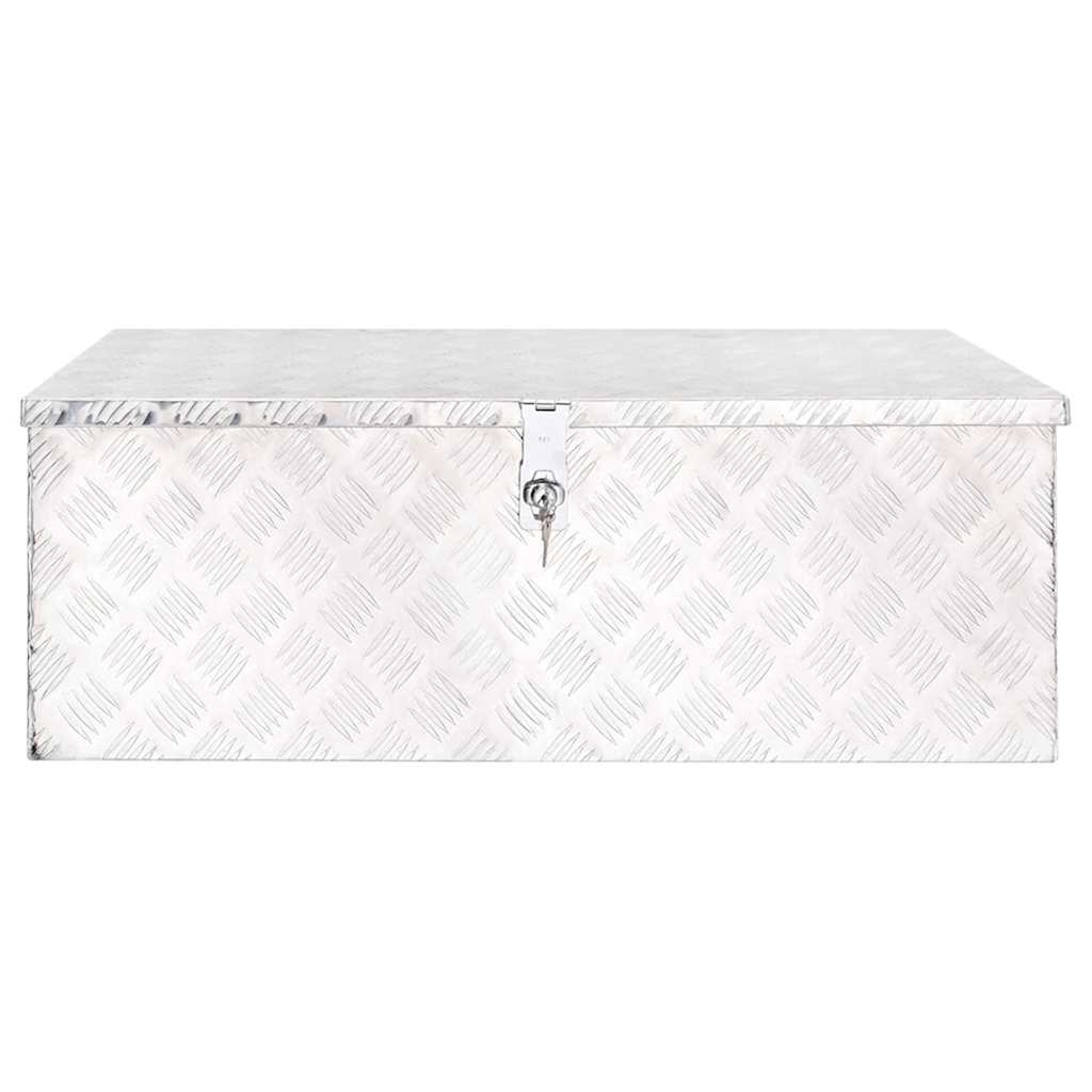 Kutija za pohranu srebrna 90 x 47 x 33,5 cm aluminijska