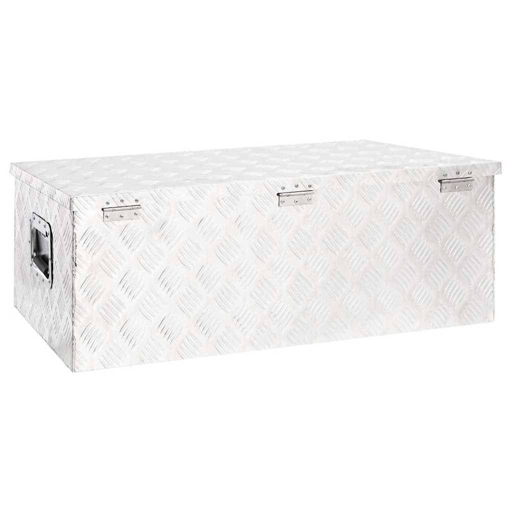Kutija za pohranu srebrna 90 x 47 x 33,5 cm aluminijska