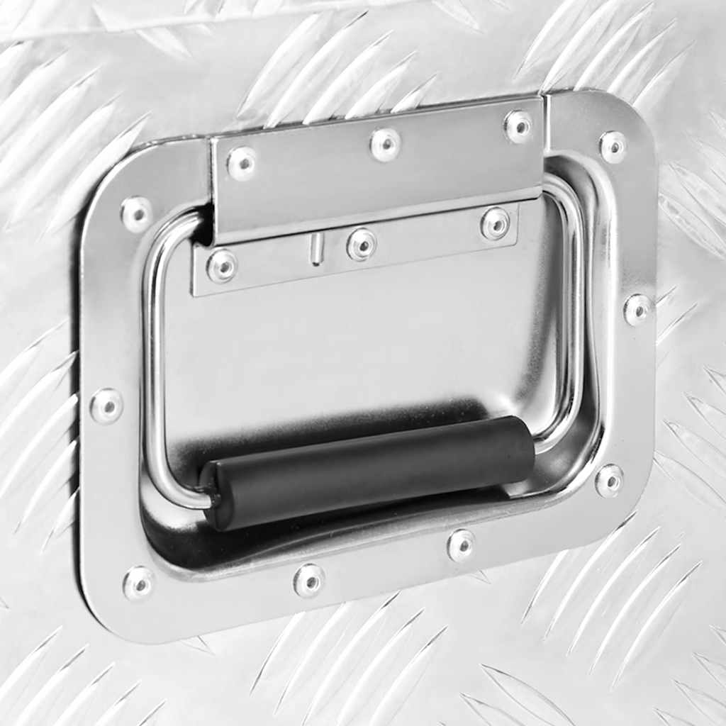 Kutija za pohranu srebrna 90 x 47 x 33,5 cm aluminijska