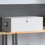 Kutija za pohranu srebrna 90 x 47 x 33,5 cm aluminijska