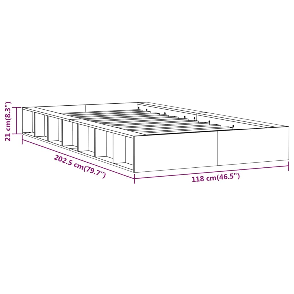 Okvir za krevet 100 x 200 cm od masivne borovine