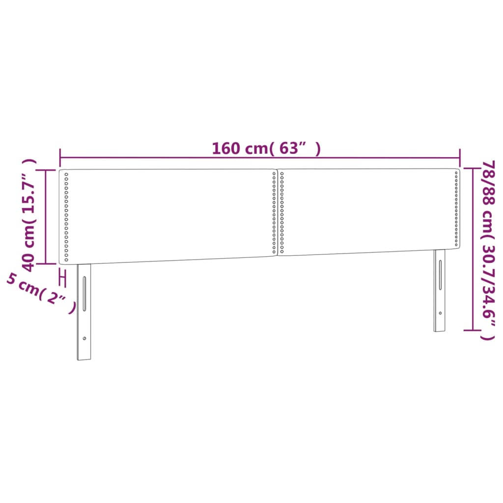 Uzglavlja crna 160x5x78/88 cm od umjetne kože