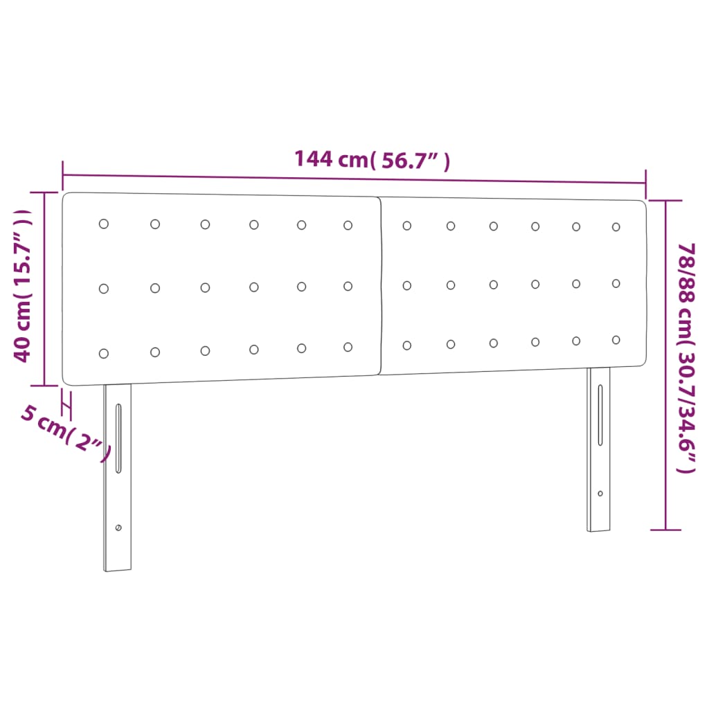 Uzglavlja krem 144x5x78/88 cm od tkanine