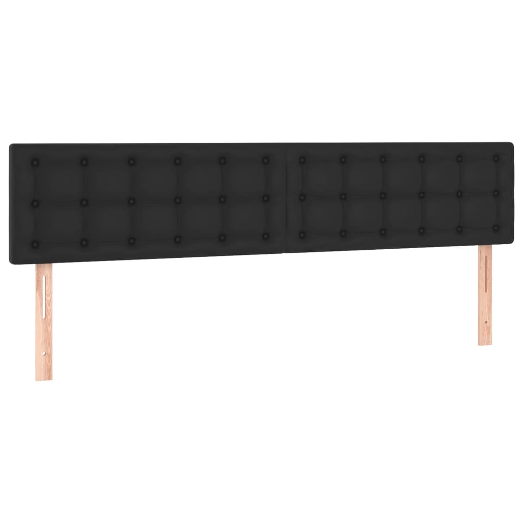 Uzglavlja crna 200x5x78/88 cm od umjetne kože