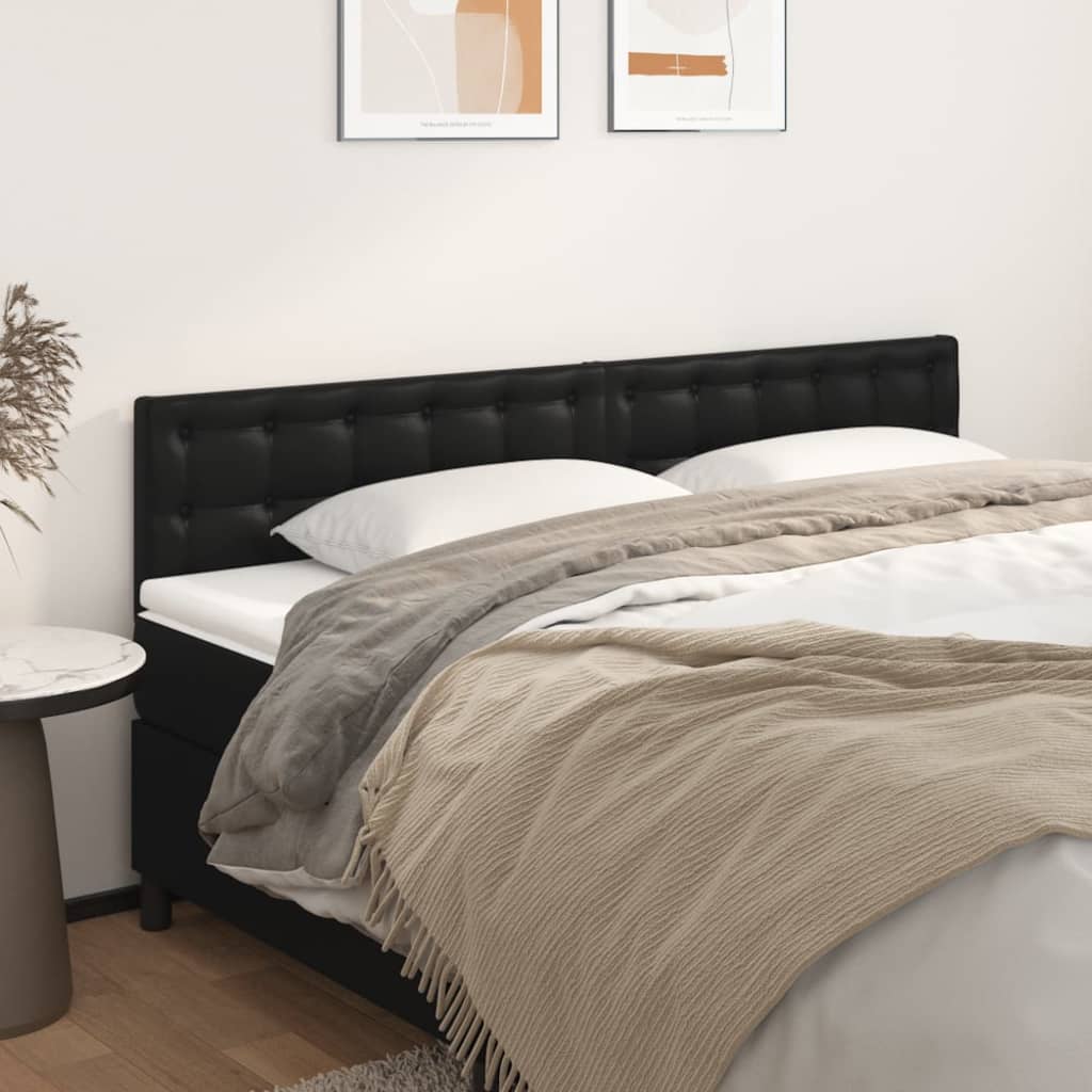 Uzglavlja crna 200x5x78/88 cm od umjetne kože