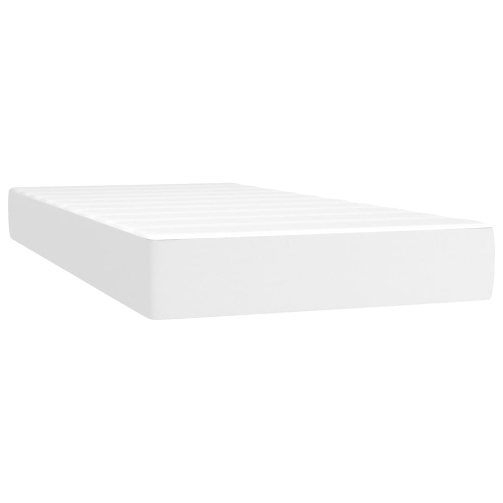 Madrac s džepičastim oprugama srednje tvrdoće bijeli 90x200x20 cm umjetne kože