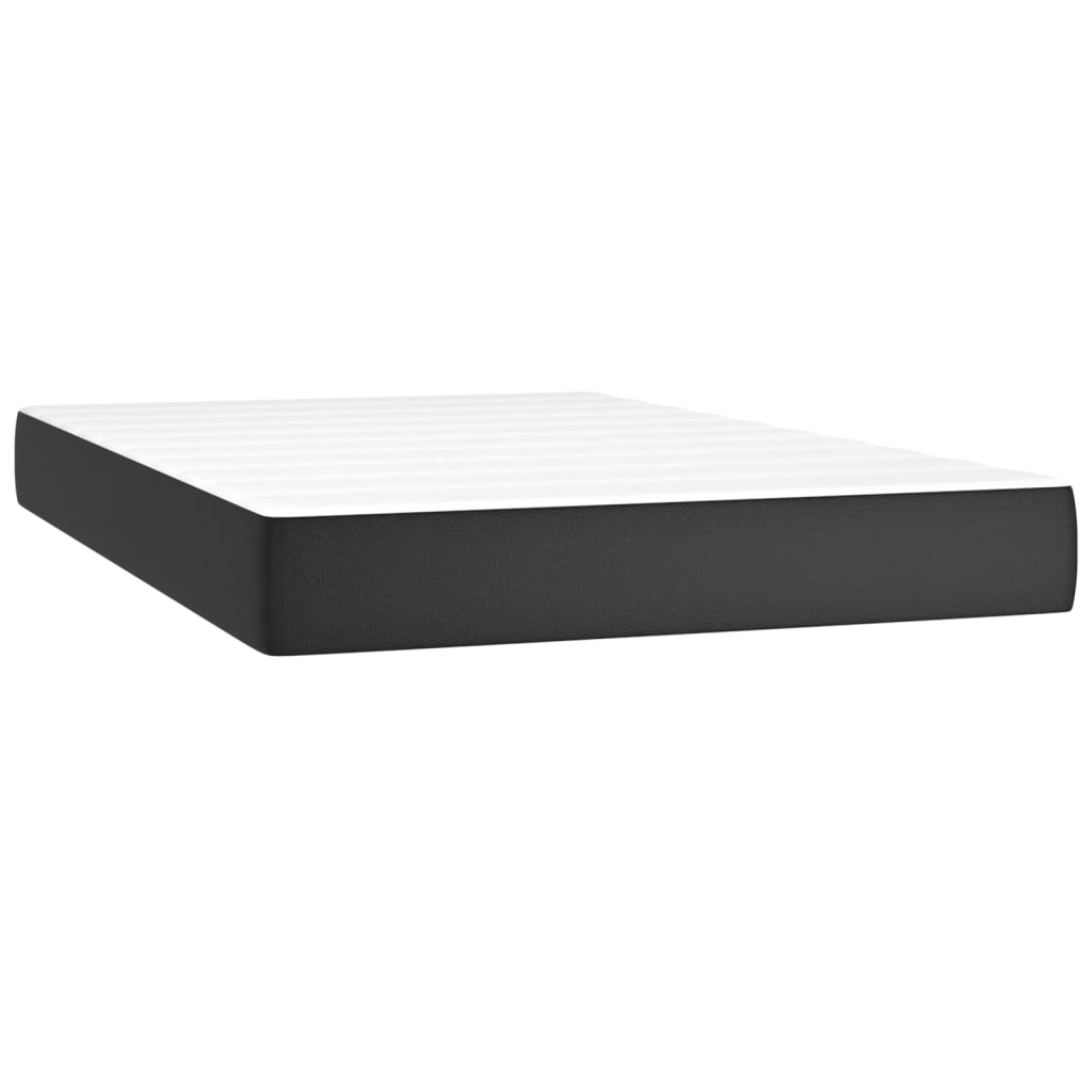 Madrac s džepičastim oprugama srednje tvrdoće crni 120x200x20 cm umjetne kože