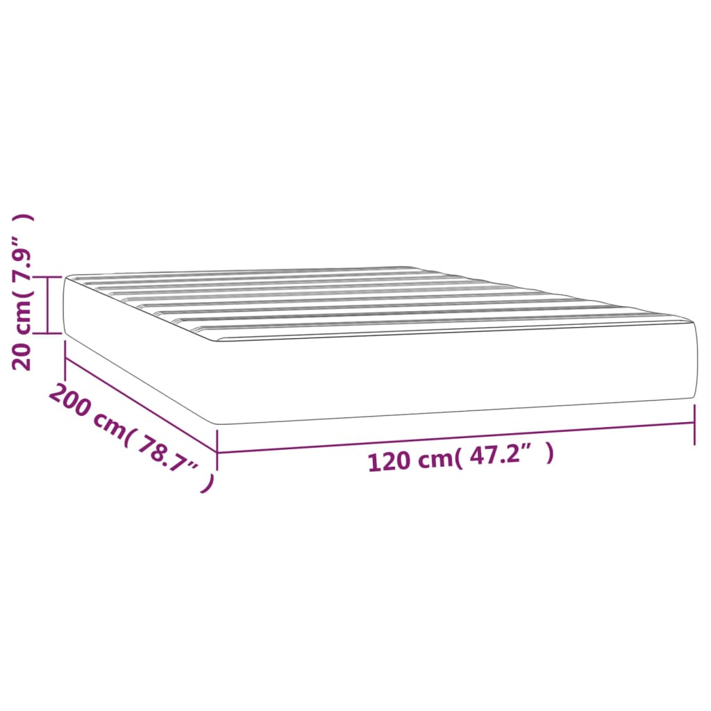 Madrac s džepičastim oprugama srednje tvrdoće crni 120x200x20 cm umjetne kože