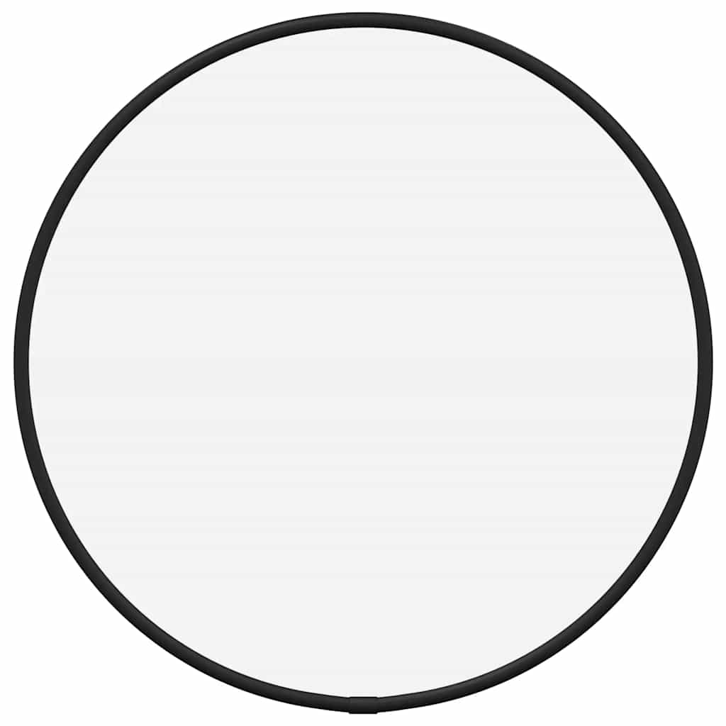 Zidno ogledalo crno Ø 30 cm okruglo