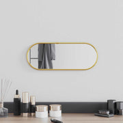Zidno ogledalo zlatna 40x15 cm ovalno
