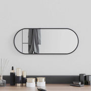 Zidno ogledalo crna 50x20 cm ovalno