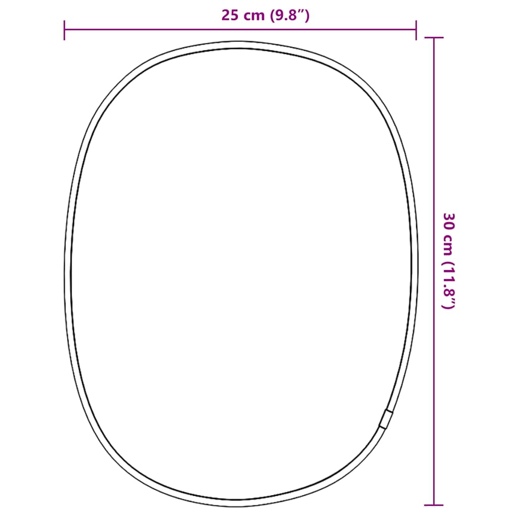Zidno ogledalo crna 30x25 cm