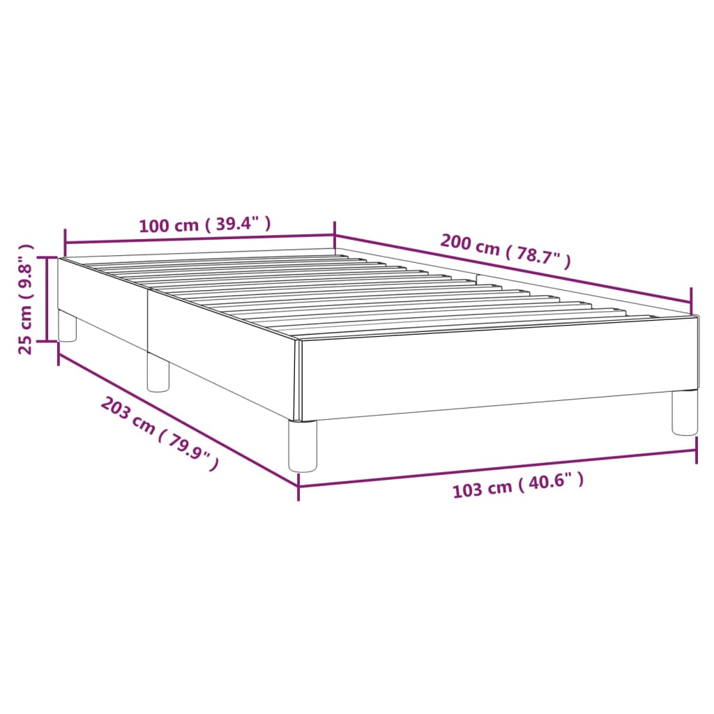 Okvir za krevet sivi 100x200 cm od umjetne kože