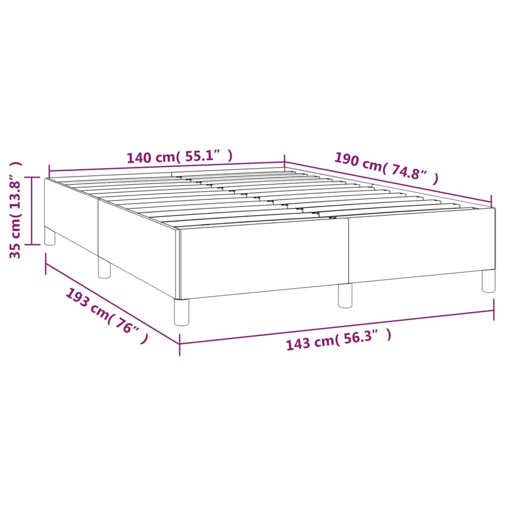 Okvir za krevet krem 140x190 cm od umjetne kože