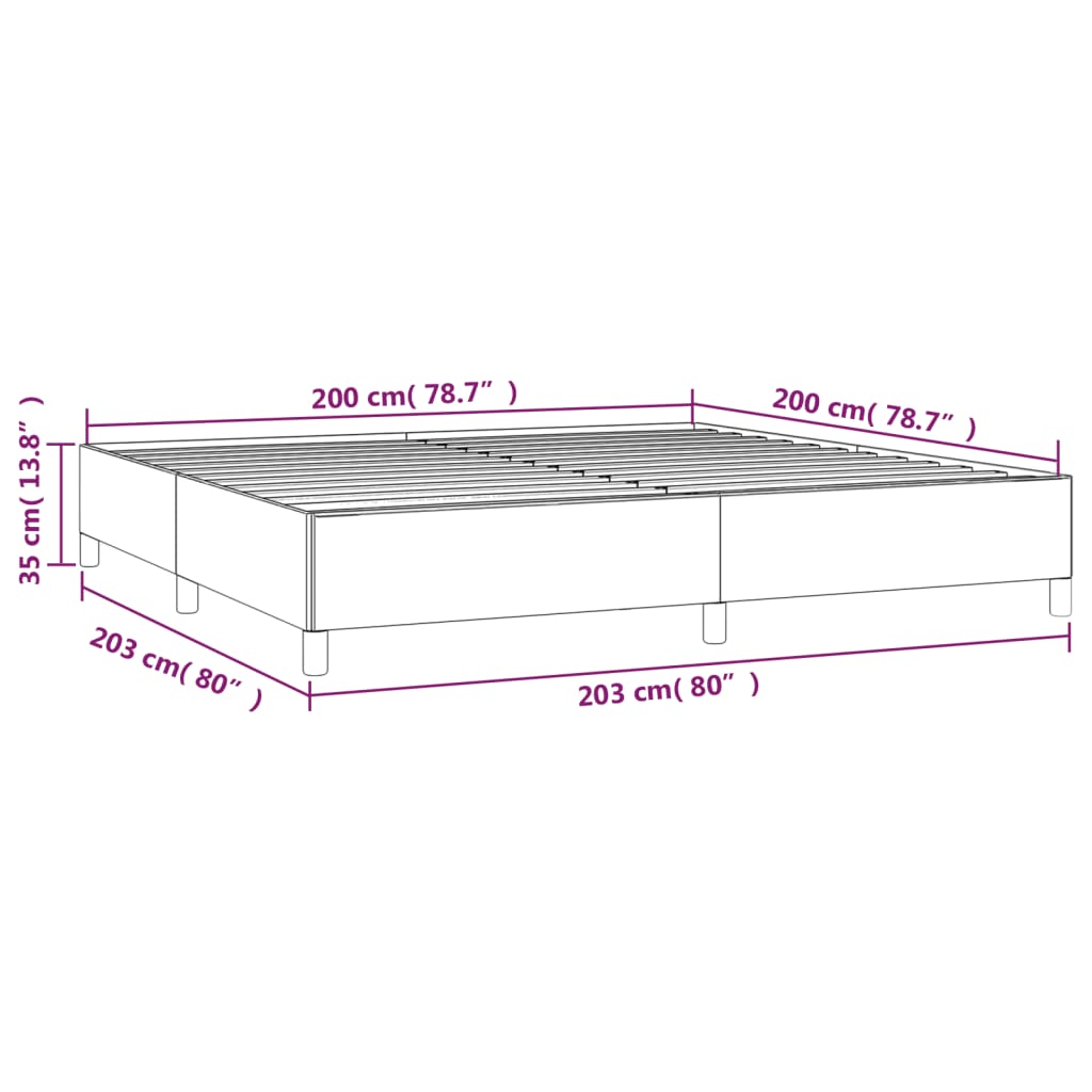 Okvir za krevet bijela 200x200 cm od umjetne kože