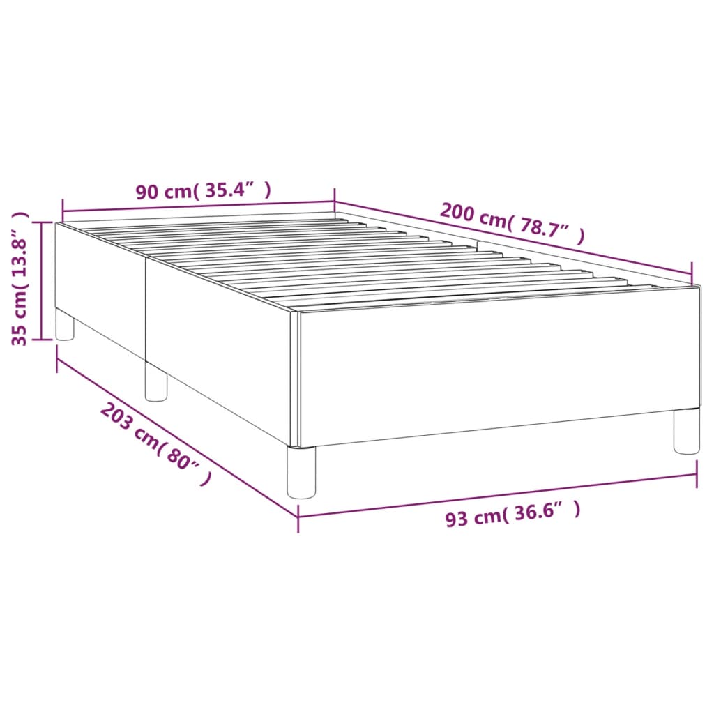 Okvir za krevet crni 90x200 cm baršunasti