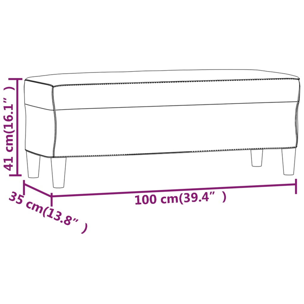 Klupa svjetlosiva 100 x 35 x 41 cm od tkanine
