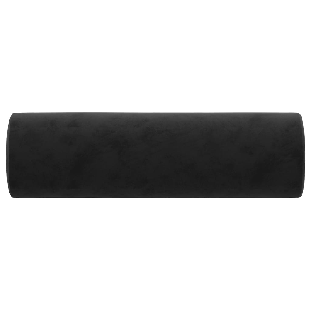 Ukrasni jastuci 2 kom crni Ø 15 x 50 cm baršunasti