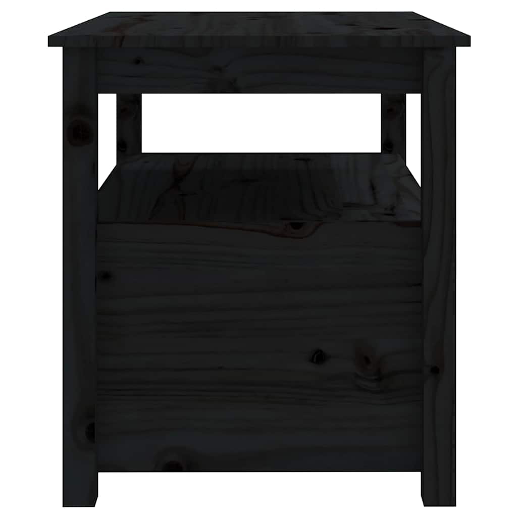 Stolić za kavu crni 71 x 49 x 55 cm od masivne borovine