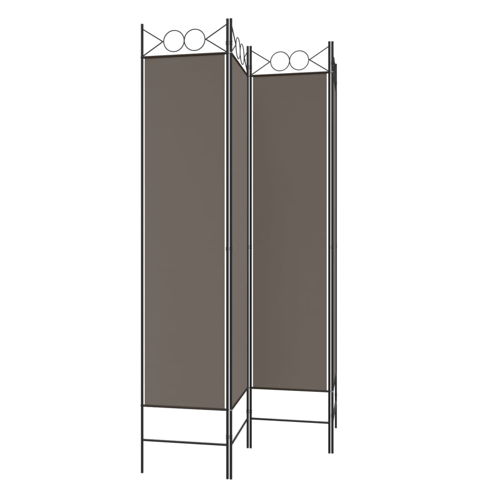 Sobna pregrada s 4 panela antracit 160 x 200 cm od tkanine