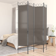 Sobna pregrada s 4 panela antracit 160 x 200 cm od tkanine