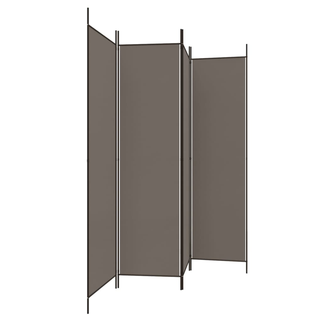 Sobna pregrada s 4 panela antracit 200 x 200 cm od tkanine