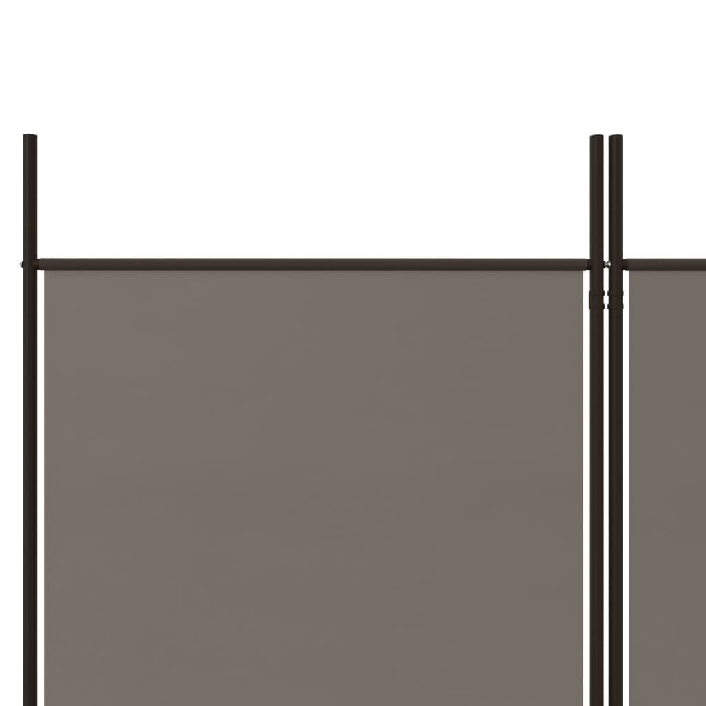 Sobna pregrada s 4 panela antracit 200 x 200 cm od tkanine